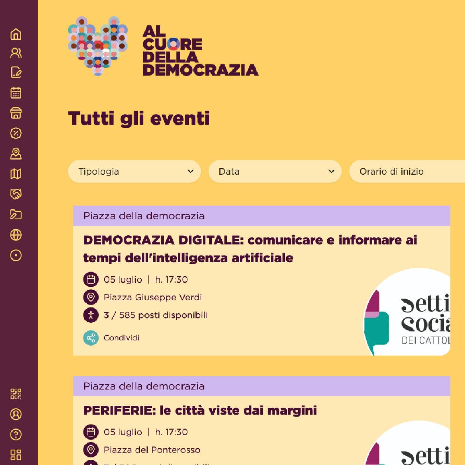 Eventi 3 - Web App | Settimane Sociali Eventi 3 - Web App | Settimane Sociali